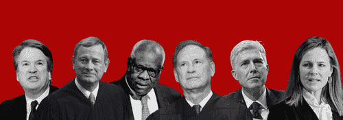 Brett Kavanaugh, John Roberts, Clarence Thomas, Samuel Alito, Neil Gorsuch, Amy Coney Barrett