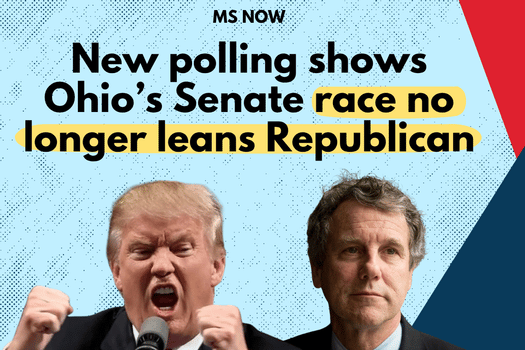 MS NOW: New polling shows Ohio’s Senate race no longer leans Republican.