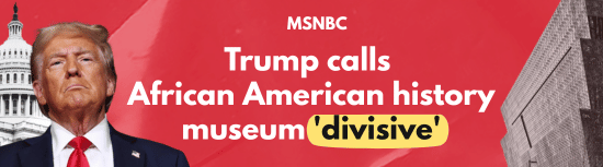 MSNBC - Trump calls African American history museum 'divisive'