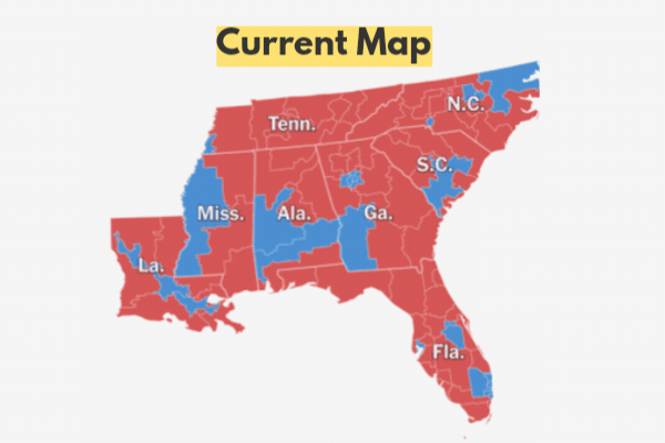 Congressional maps in the South after the Voting Rights Act is GUTTED